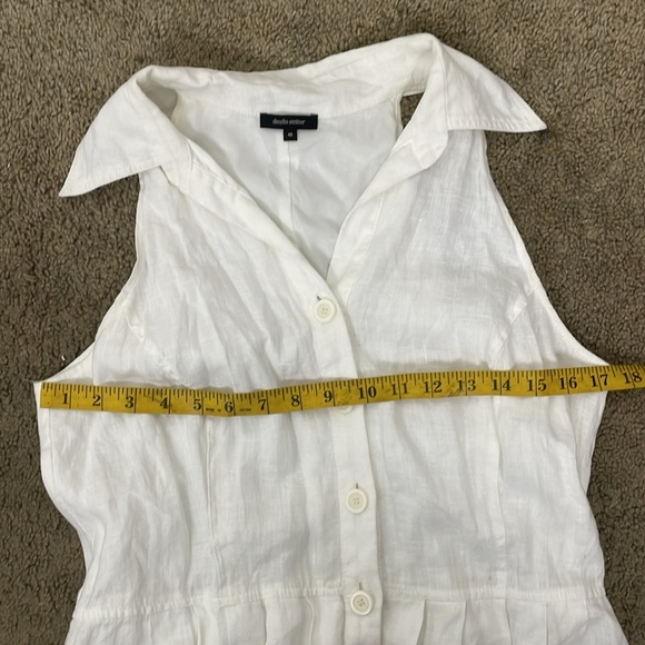 claudia Strater white sleeveless flax- linen button down midi dress - Picture 4 of 9